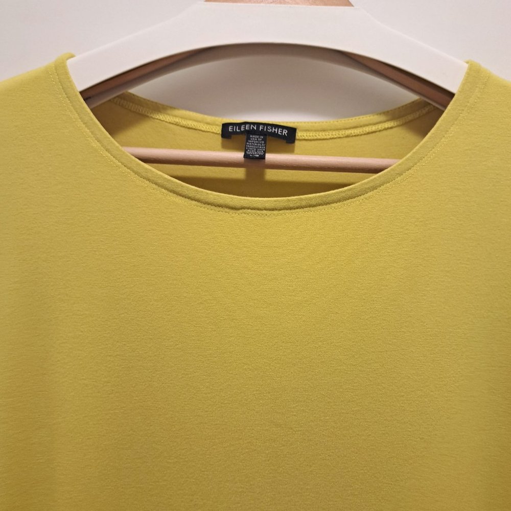 Eileen Fisher Yarrow Viscose Jersey Asymmetric Tunic Size Large - Picture 4 of 8